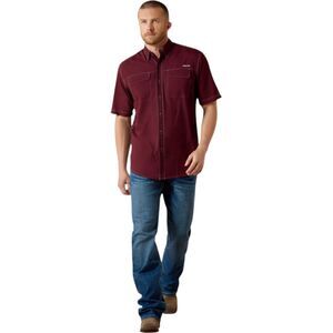 Ariat VentTEK Outbound Short Sleeve Shirt Men’s XXL Red Berry UPF 50+ NWT
